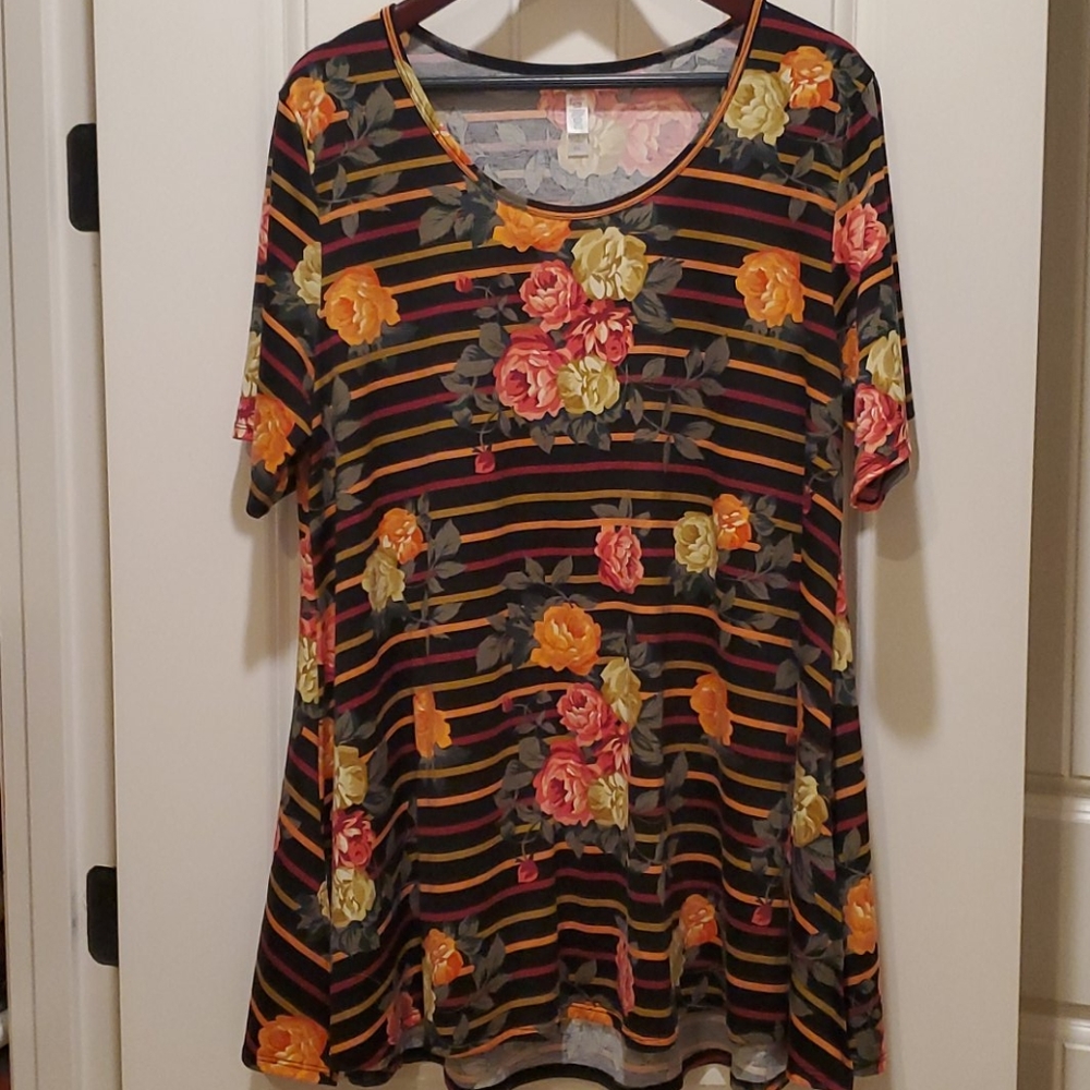 LuLaRoe Floral Stripes Perfect